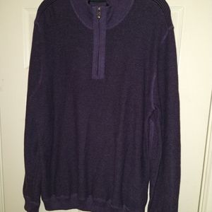Nat Nast Purple Quarter Zip Elbow Patch Sweater Men's sz Medium.